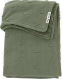 Meyco Baby Mini Knots Teddy Wiegdeken - Forest Green - 75x100cm