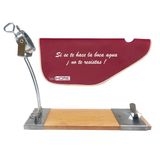 Well Home IBERIA Luxe hamhouder van hout en roestvrij staal + hamhoes 'Tiberic' Bordeaux