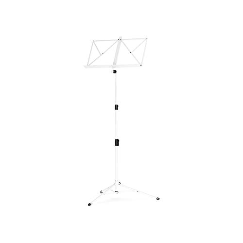 Gravity NS 441 W - Compacte opvouwbare muziekstandaard inclusief draagtas, wit