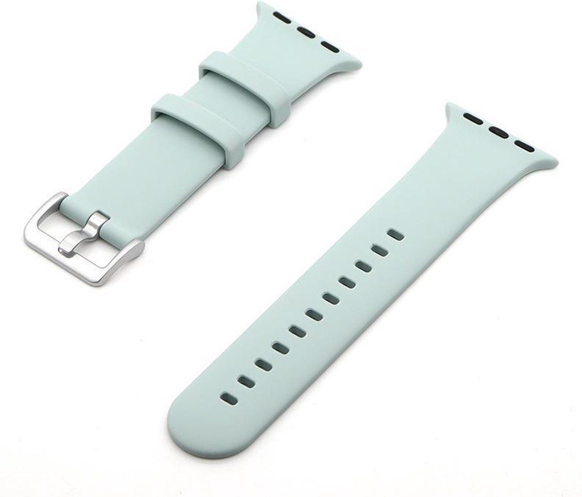 Qubix Compatible Apple Watch Band - Rubber Sport Strap - Gray Blue - For Apple Watch 42/44/45/Ultra/49mm