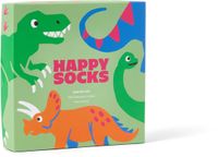 Happy Socks Kids 4-Pack Wild Dinos Socks Gift Set - Unisex - Light Blue - Dierenprint - 12-24 maanden