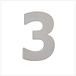 EVI Herrajes 640/80 - Huisnummers "3" de 80 mm, afwerking mat inox RVS 304, Lijm 3m