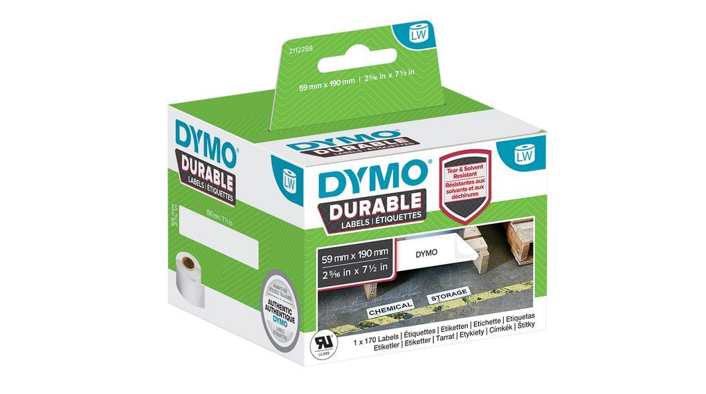 DYMO 2112288 LabelWriter Labels - White - 59mm x 190mm - 170 Labels