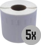 DULA Dymo Compatible labels - Wit - 99014 - S0722430 - Verzend- en naambadge etiketten - 5 rollen - 101 x 54 mm - 220 labels per rol