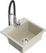 Mexen Milo spoelbak graniet 1-komorige met keukenmengkraan Aster, beige