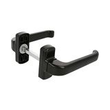 Amig - Deurgreepset - Rond - 60 mm rozet - 8 mm vierkante spindel - Ideaal voor alle soorten binnendeuren - Stalen plaat en zwarte zamak handgreep