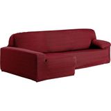 ECOMMERC3 Chaise Longue Bankhoes, lang hoekdeel links, elastisch, jacquard, bankhoes voor chaise longue, bordeaux, universele pasvorm, met schuimstoffen en antislip elastieken banden