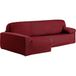 ECOMMERC3 Chaise Longue Bankhoes, lang hoekdeel links, elastisch, jacquard, bankhoes voor chaise longue, bordeaux, universele pasvorm, met schuimstoffen en antislip elastieken banden