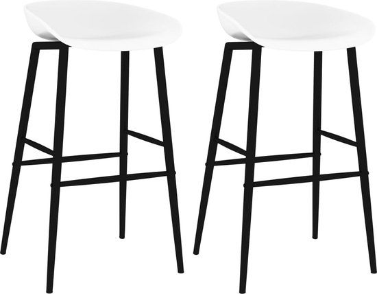 vidaXL Barstoelen 2 stuks wit