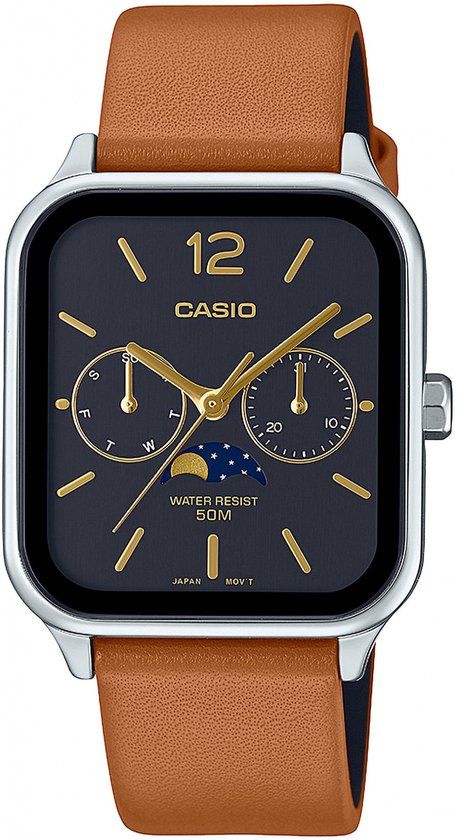 Casio MTP-M305L-1AVER Timeless Collection Men Watch - Black Dial, Brown Leather Strap