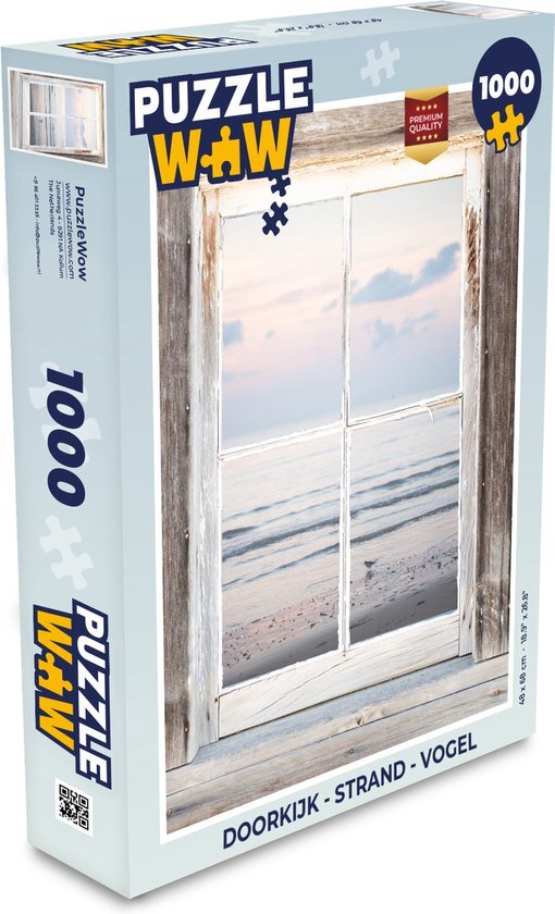 MuchoWow Puzzel Doorkijk - Strand - Vogel - Legpuzzel - Puzzel 1000 stukjes volwassenen