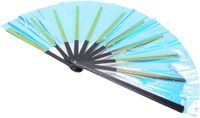 Merkloos Kleurrijke Opvouwbare Ventilator - Handwaaier Groot - Feest en Festivals - Waterdicht PVC Materiaal - 64 x 33 cm - Veelkleurig
