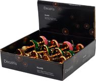 Decoris Paddenstoel glas l7b7h9.5 cm ass kerst