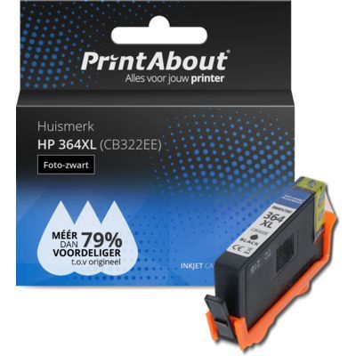 PrintAbout HP 364XL (CB322EE) Foto-zwart Inktcartridge Hoge capaciteit