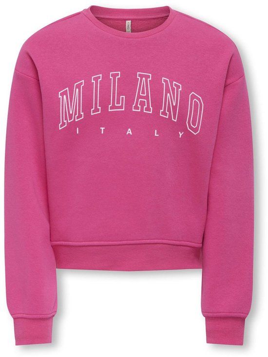 Only Kids Only Sweat Crew Sweater Junior - Maat 134/140 - Roze/Wit