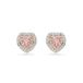 Swarovski One Oorknopjes, Heart-slijpvorm, Pavé, Hart, Roze, Gemengde metaalafwerking