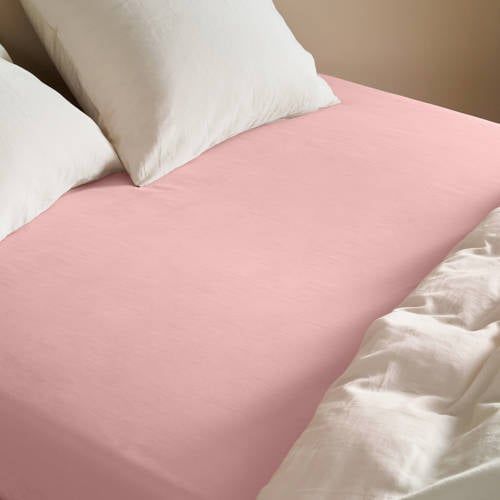 NOUS Living katoen satijnen hoeslaken - roze