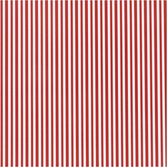Rood/Wit gestreept cadeaupapier - 50 cm x 5 m