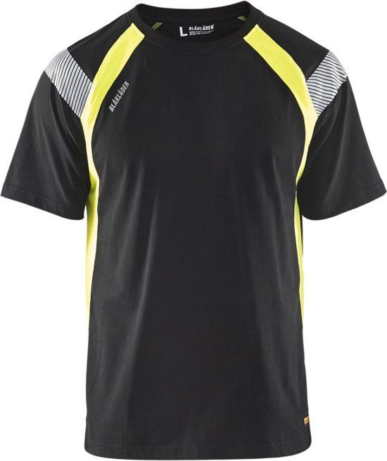 Blåkläder T-shirt Visible 3332-1030 - Zwart/High Vis Geel - XXXL