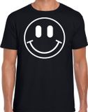 Bellatio Decorations Heren Verkleedshirt - Smile/Emoticon - Zwart - XXL
