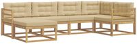 vidaXL - Hoek loungeset - 6 zitplekken - Polyester - Wit en Beige