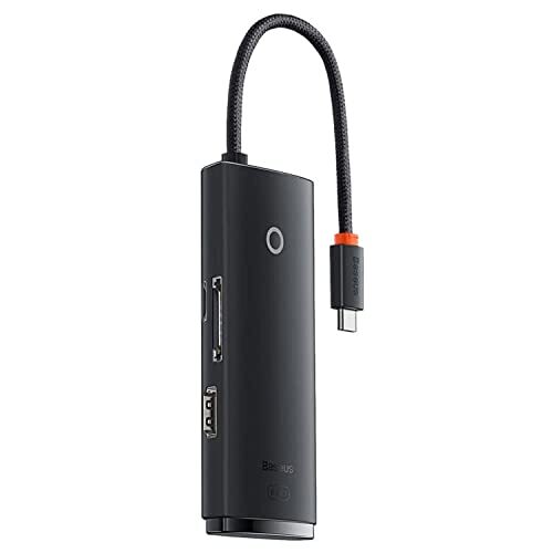 BASEUS HUB Lite Series 5-in-1 Multifunctional (Type-C to 2x USB 3.0 / Type-C/HDMI 1.4 / SD/TF) Black (WKQX050001)