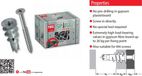 TOX Plus Gipsplaat Gyproc Spiraalpluggen L32 mm + Schroeven (50 Stuks)