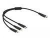 Delock 87148 USB-kabel USB 2.0 0,3 m USB C naar USB C/Micro-USB B/Lightning Zwart