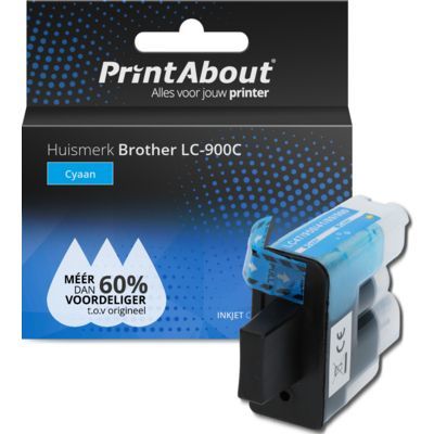 PrintAbout Huismerk LC-900C Cyaan Inktcartridge | Compatibel met Brother