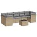 vidaXL Loungeset met Kussens, Poly Rattan, Beige