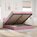 Maison Exclusive - Lit coffre avec matelas et éclairage LED, rose, 200x200 cm, velours