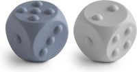 mushie Knijp speelgoed dobbelsteen 2 stuks Tradewinds/ Stone