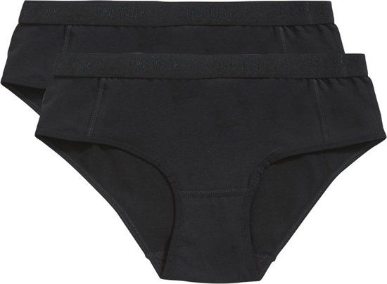 Ten Cate Basics organic cotton stretch hipster zwart 2 pack voor Meisjes | Maat 122/128