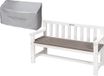 WONDERMAKE® Desig Banc de jardin en bois pour enfants, résistant aux intempéries avec rembourrage en tissu et dossier, banc pour enfants 2 places, banc en bois, banc de parc, banc de jardin massif, bois naturel, blanc, gris, anthracite