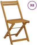 vidaXL Bistrostoelen voor buiten 8 st Naturel Massief Acaciahout