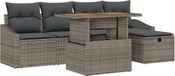 vidaXL Tuinbank - Set - 6 - st - Grijs - poly - rattan