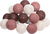 ATMOSPHERA CREATEUR D'INTERIEUR Atmosphera lichtslinger met 16 bollen Ø3,5 cm - Wit / Bordeaux rood / Roze met warm wit led licht - 215 cm
