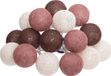 ATMOSPHERA CREATEUR D'INTERIEUR Atmosphera lichtslinger met 16 bollen Ø3,5 cm - Wit / Bordeaux rood / Roze met warm wit led licht - 215 cm