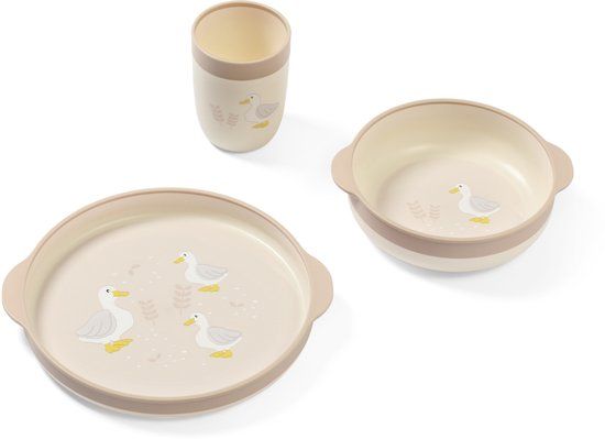 Babyono FARMER Eetset voor peuters - bord, beker en bestek