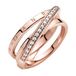 Pandora Signature Crossover Pavé Triple Band 14k rose gold-plated ring with clear cubic zirconia