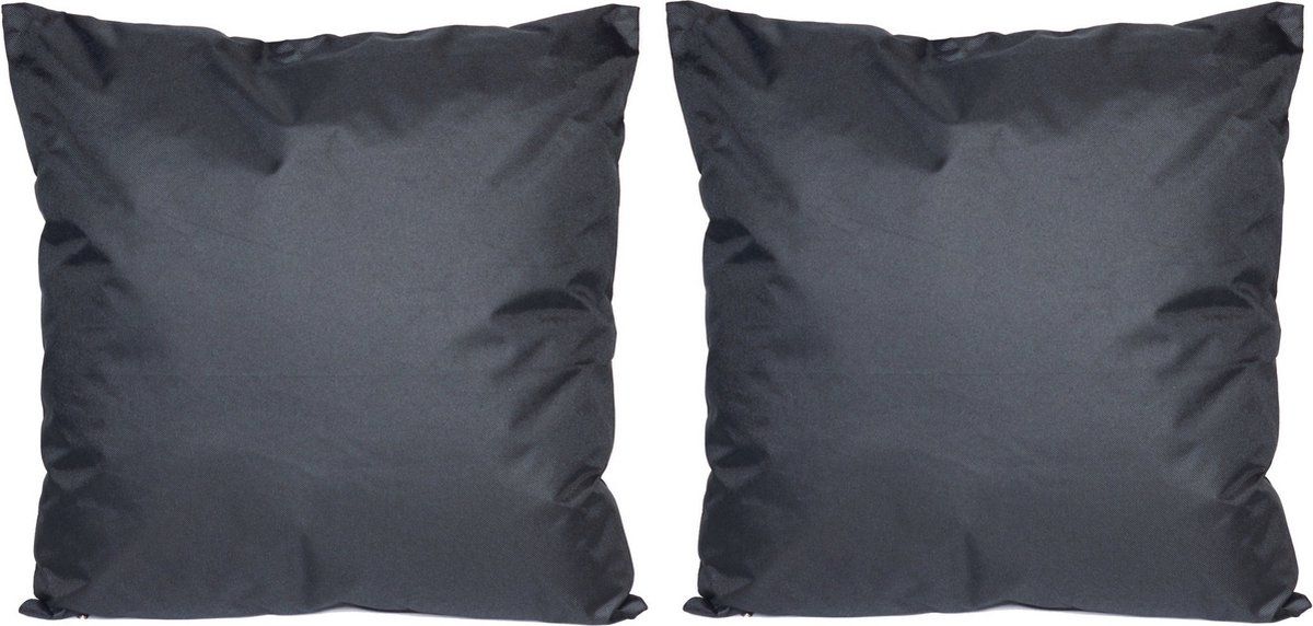 Anna's Collection 6x Zwarte Kussens 45x45cm - Binnen & Buiten