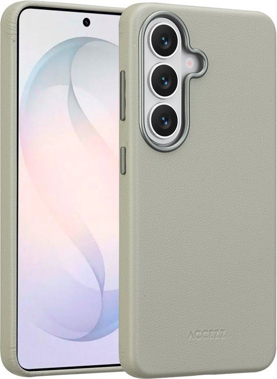 Accezz Leather Backcover met Magnetische Ring voor Samsung Galaxy S26 - Light Grey