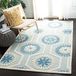 Safavieh gestructureerd tapijt, CAM715 CAM715 160 x 230 cm Blau/Elfenbein