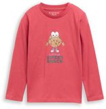 Tom Tailor - T-shirt met lange mouwen en interactieve print - Maat 128/134 - Berry Red