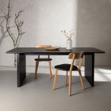 Hioshop Vail eetkamertafel 100x200cm zwart.