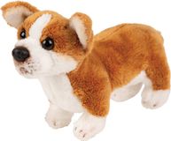 Suki Gifts Knuffel hond - Corgi - bruin - 13 cm - pluche - knuffeldier - hondenknuffel - Speelgoed knuffelbeesten - Honden soorten