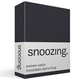 Snoozing Katoen-satijn Hoeslaken Extra Hoog 80x220 cm - Grijs