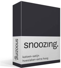 Snoozing Katoen-satijn Hoeslaken Extra Hoog 80x220 cm - Grijs