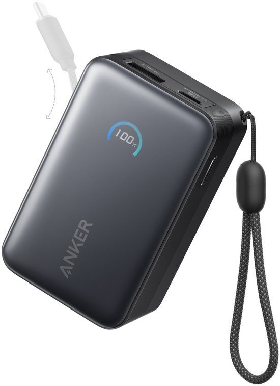 Anker Nano Powerbank - 10.000 mAh - 45 Watt - Zwart