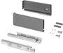 Emuca Protone buitenste lade 30kg, Geleiders met totaal openings- en dempingssysteem, hoogte 131mm, diepte 350mm, Staal, Antracietgrijs